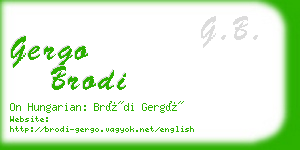 gergo brodi business card